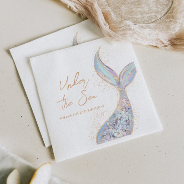 Under the Sea Mermaid Birthday Napkin (Creator Uploaded)
