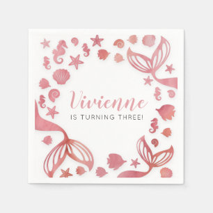 Under the Sea Mermaid Birthday Napkin