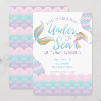 Under the Sea Mermaid Birthday Party Invitation