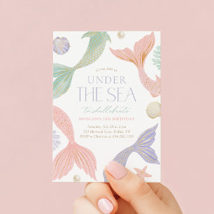 Under the Sea Mermaid Birthday Party Invitation