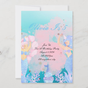 under the sea mermaid birthday save the date