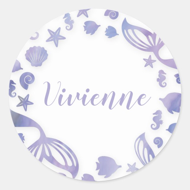 Under the Sea Mermaid Classic Round Sticker (Front)