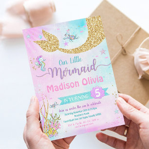 Under the Sea Mermaid Girl Birthday Invitation