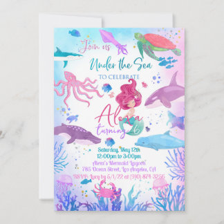 Under the Sea Mermaid Invitation