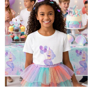 Under the Sea Mermaid Kids T-Shirt Pastel Mermai