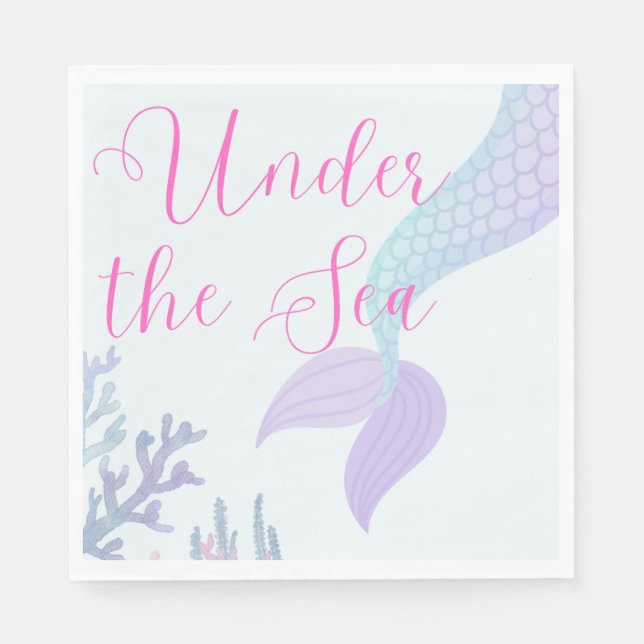 Under the Sea Mermaid Napkins (Front)