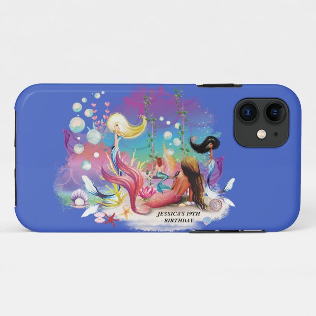 Under The Sea Mermaid Ocean Purple Turquoise Case-Mate iPhone Case (Back (Horizontal))