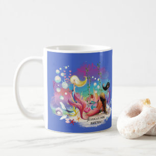 Under The Sea Mermaid Ocean Purple Turquoise Coffee Mug