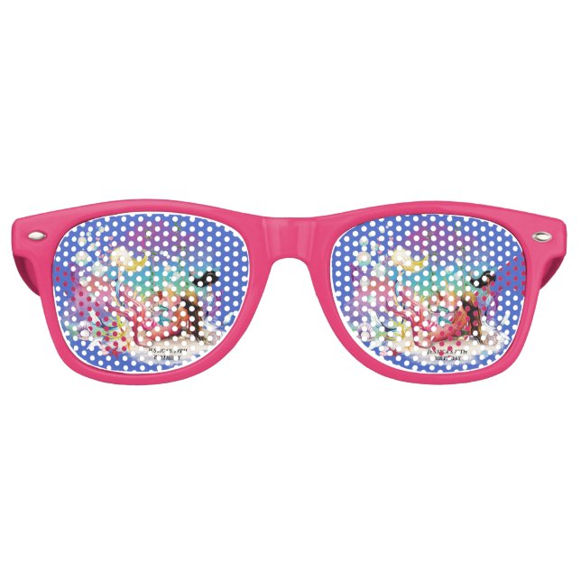 Under The Sea Mermaid Ocean Purple Turquoise Retro Sunglasses (Front)