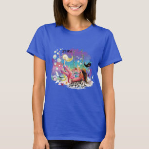 Under The Sea Mermaid Ocean Purple Turquoise T-Shirt