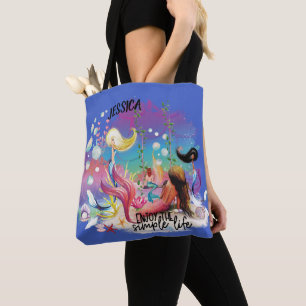 Under The Sea Mermaid Ocean Purple Turquoise Tote Bag