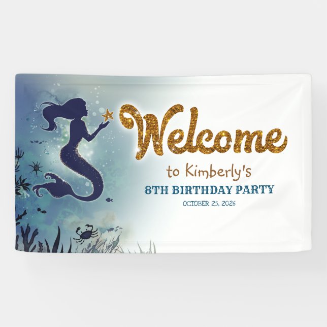 Under the Sea Mermaid Party Welcome Banner (Horizontal)