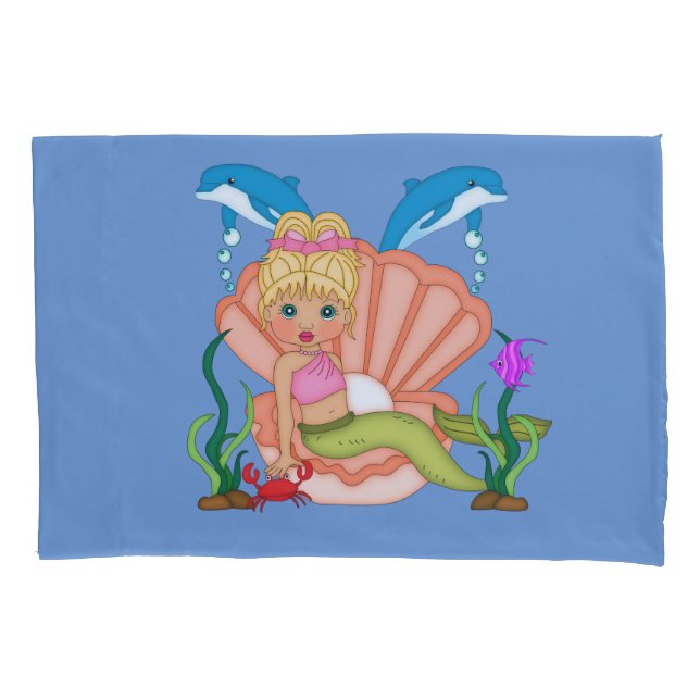 Under the Sea Mermaid Pillowcase (Front-Left)