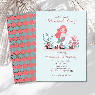 Under the Sea Mermaid Princes Birthday  Invitation