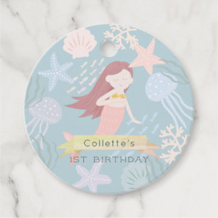 Under the Sea Mermaid Sea Green Birthday Favour Ta Favour Tags