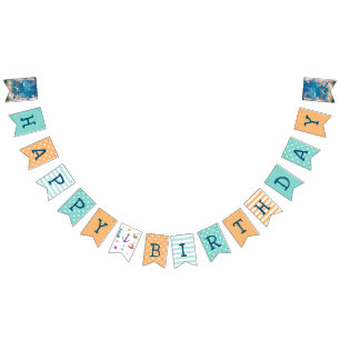 Under the Sea Mermaid Shark Happy Birthday Bunting