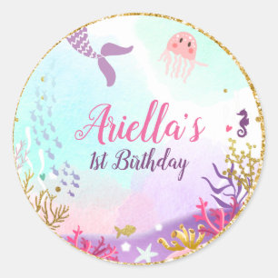 Under The Sea Mermaid Sticker Envelope seal Pink