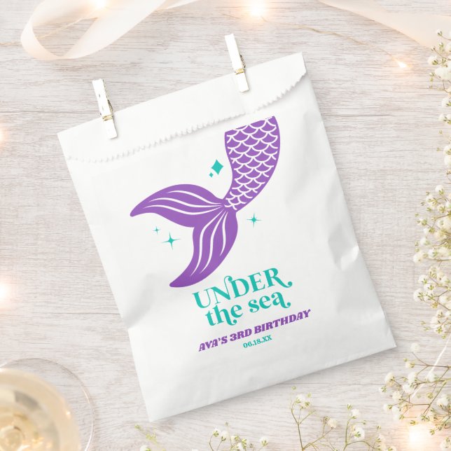 Under The Sea Mermaid Tail Birthday Party Favour Favour Bags (Clipped)