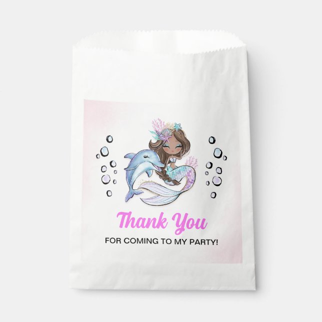 Under the Sea Mermaid Themed Paper Favour Bag (Front)