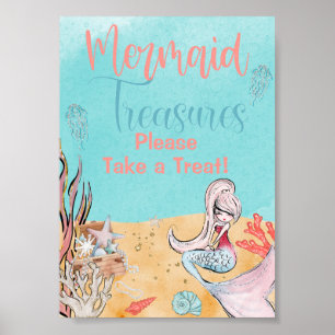 Under the Sea Mermaid Treasure Favour Sign