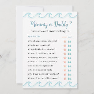 Under the Sea Mummy or Daddy Game Baby Shower Invitation