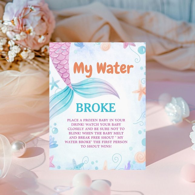 Under the sea My Water broke Baby Shower Game sign (Creator Uploaded)