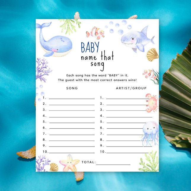 Under the sea Name that song baby shower game (Creator Uploaded)