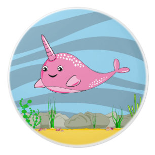 Under the Sea Narwhal Ceramic Knob
