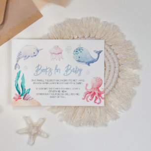 Under the Sea Nautical Baby Shower Books for Baby Enclosure Card