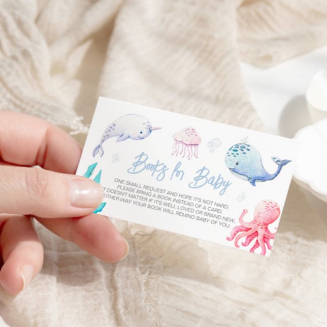 Under the Sea Nautical Baby Shower Books for Baby Enclosure Card (Creator Uploaded)