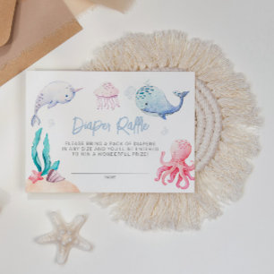 Under the Sea Nautical Baby Shower Diaper Raffle Enclosure Card