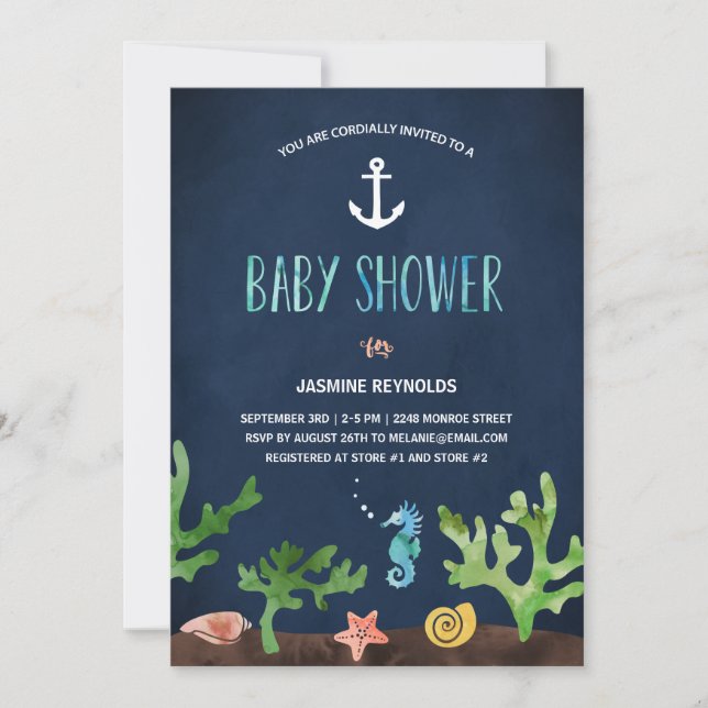 Under the Sea | Nautical Baby Shower Invitation (Front)