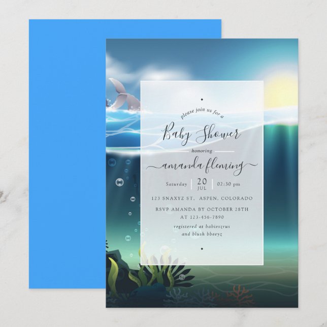 Under the Sea Nautical Baby Shower Invitation (Front/Back)