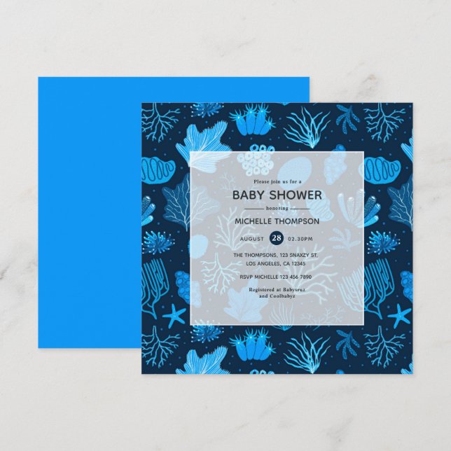 Under the Sea Nautical Baby Shower Invitation (Front/Back)