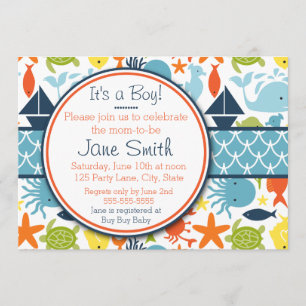 Under the Sea, Nautical Baby Shower Invitation