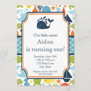 Under the Sea, Nautical Birthday Invitation