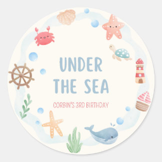 Under the Sea Nautical Birthday Sticker