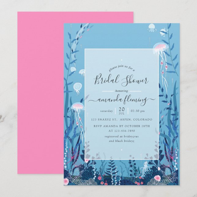 Under the Sea Nautical Bridal Shower Invitation (Front/Back)