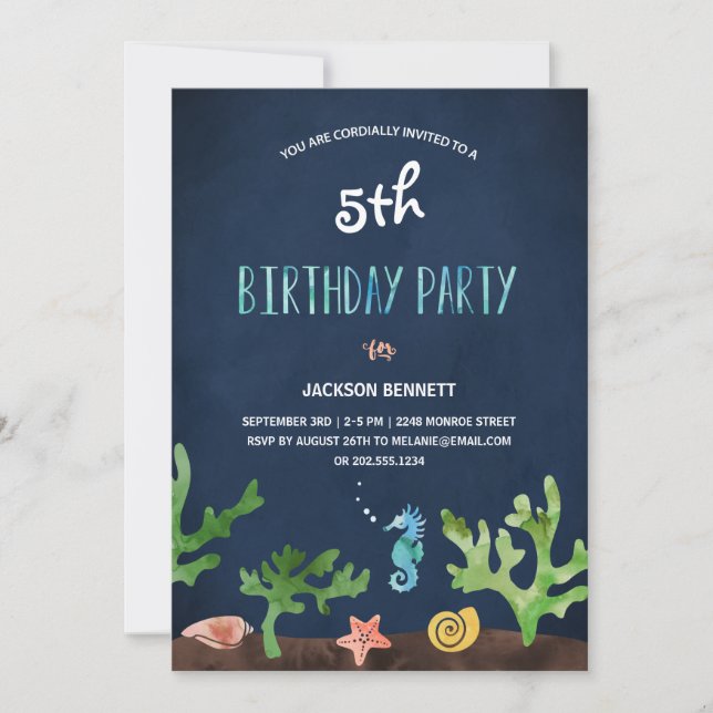 Under the Sea | Nautical Kids Birthday Party Invitation (Front)