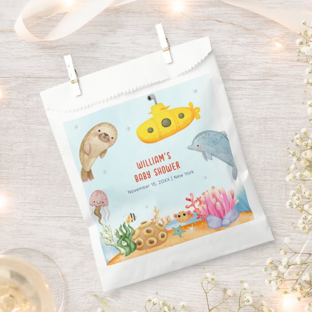 Under The Sea Nautical Marine Baby Shower  Favour Bags (Clipped)