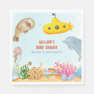Under The Sea Nautical Marine Baby Shower Napkin