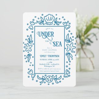 Under the Sea Nautical Ocean Boy Baby Shower Invitation