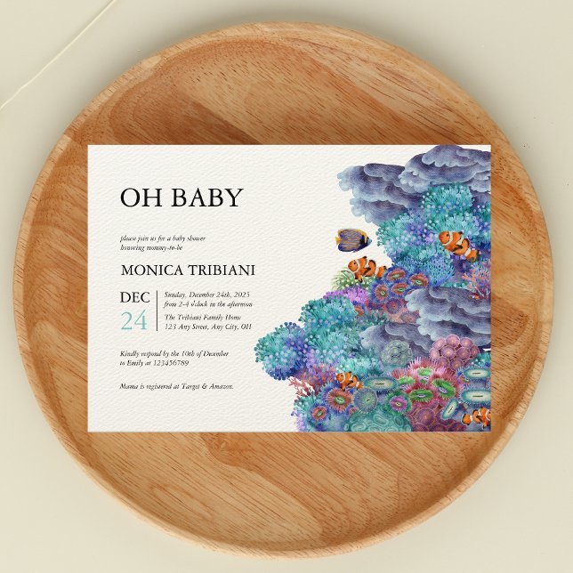 Under the Sea Nautical OH Baby Shower Modern Invitation (Creator Uploaded)