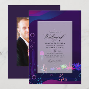 Under the Sea Nautical Wedding Photo Invitation