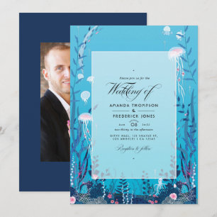 Under the Sea Nautical Wedding Photo Invitation