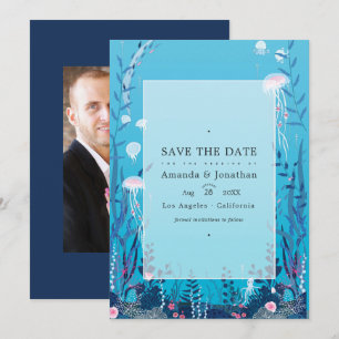 Under the Sea Nautical Wedding Photo  Save The Dat Date