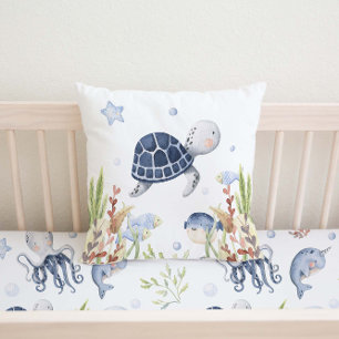 Under the Sea Nursery Decor, Turtle Cushion