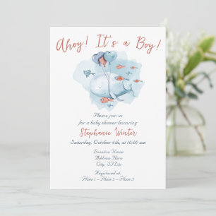 Under the Sea Ocean Ahoy It's a Boy Baby Shower Invitation
