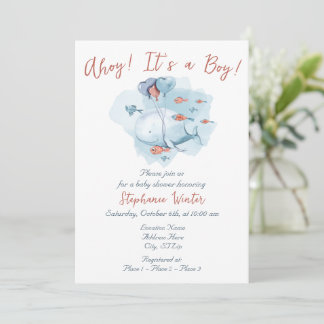 Under the Sea Ocean Ahoy It's a Boy Baby Shower Invitation