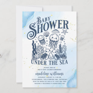 Under The Sea Ocean Animals Baby Shower Invitation